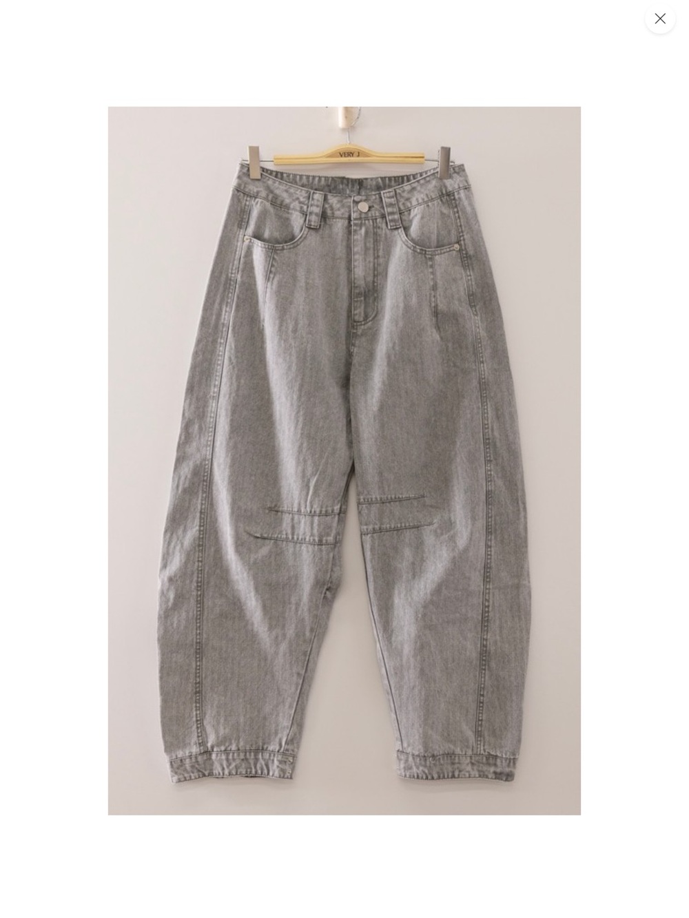 VERY JEAN WASHED DENIM BARREL PANTS